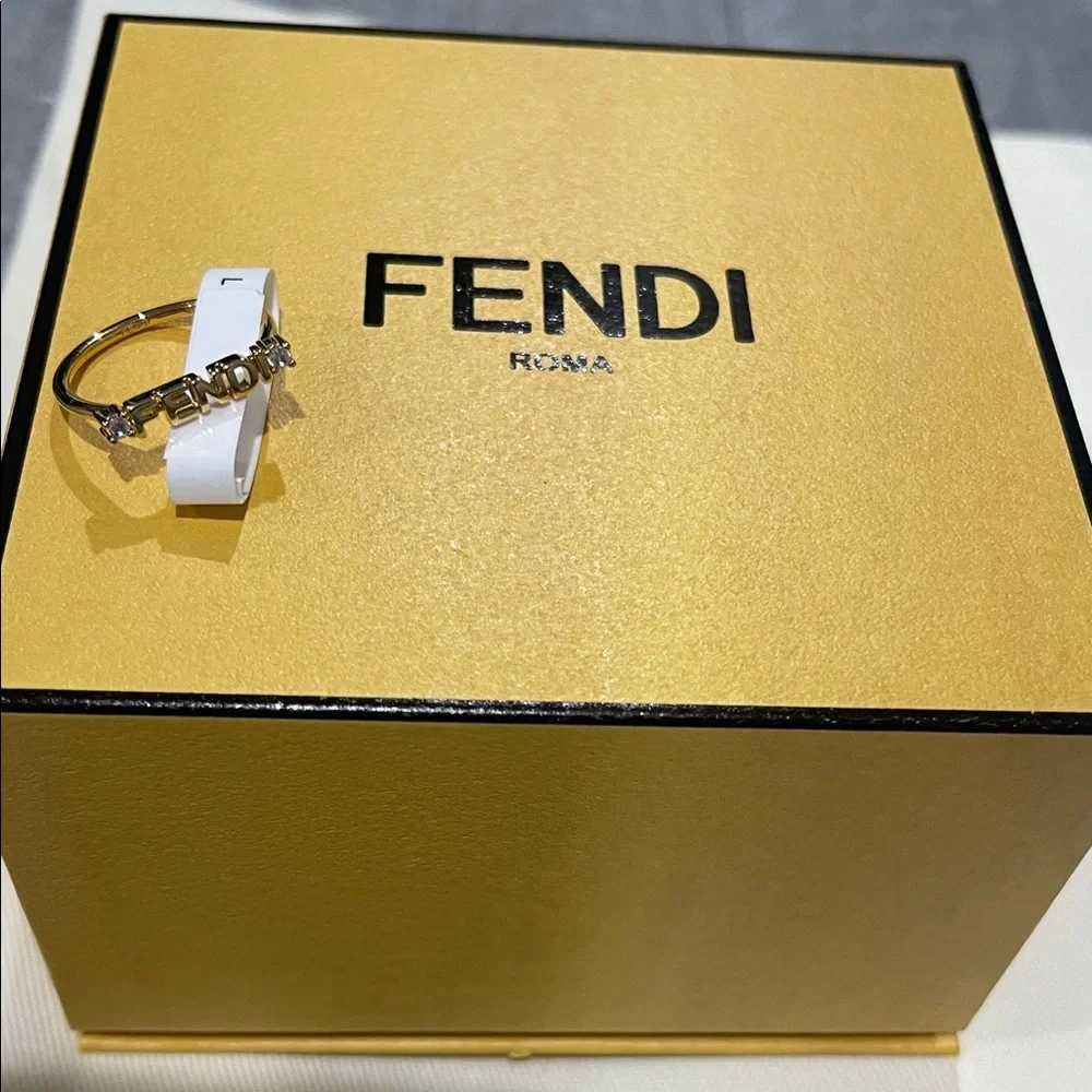 Fendi Gold Logo Ring